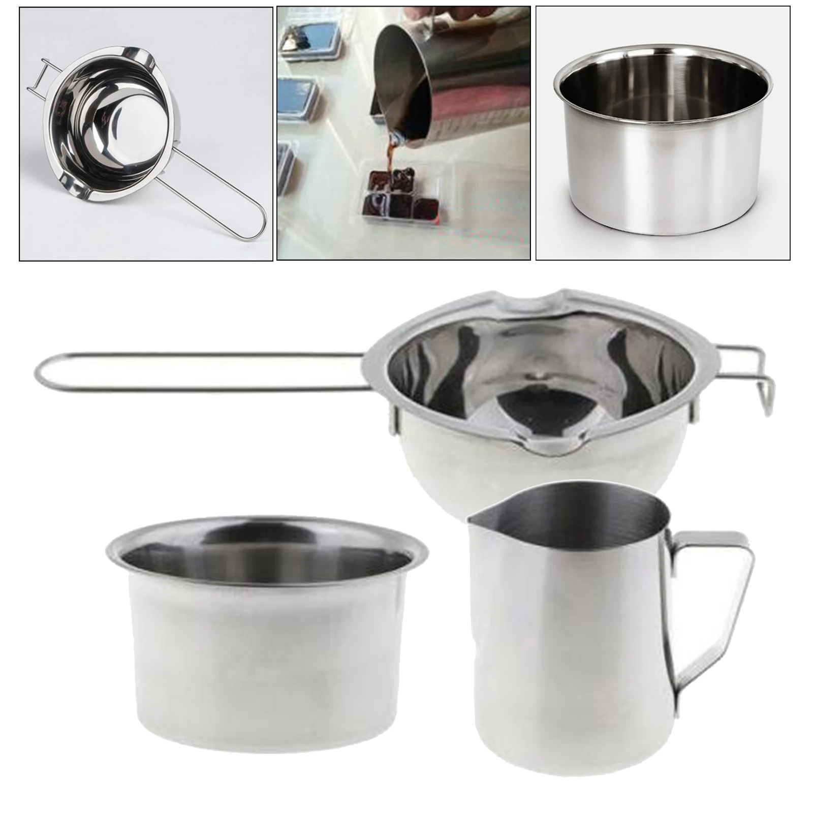 3 Candle Wax Melting Pot Candle Making Pitcher Double Boiler for DIY Resin Soap