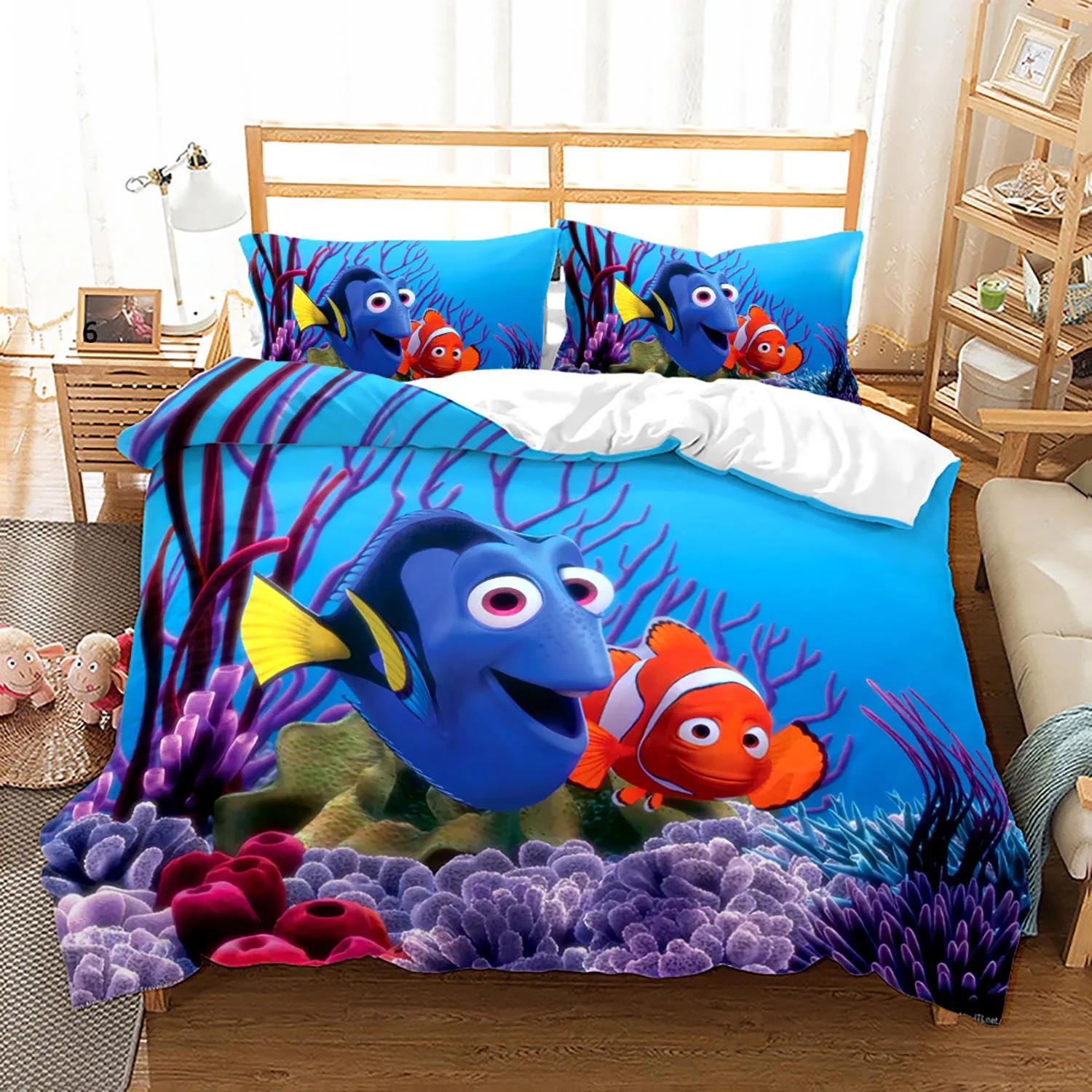 Finding Nemo Quilt Doona Duvet Cover Set Disney Bedding Kids Girls Boys Dory 