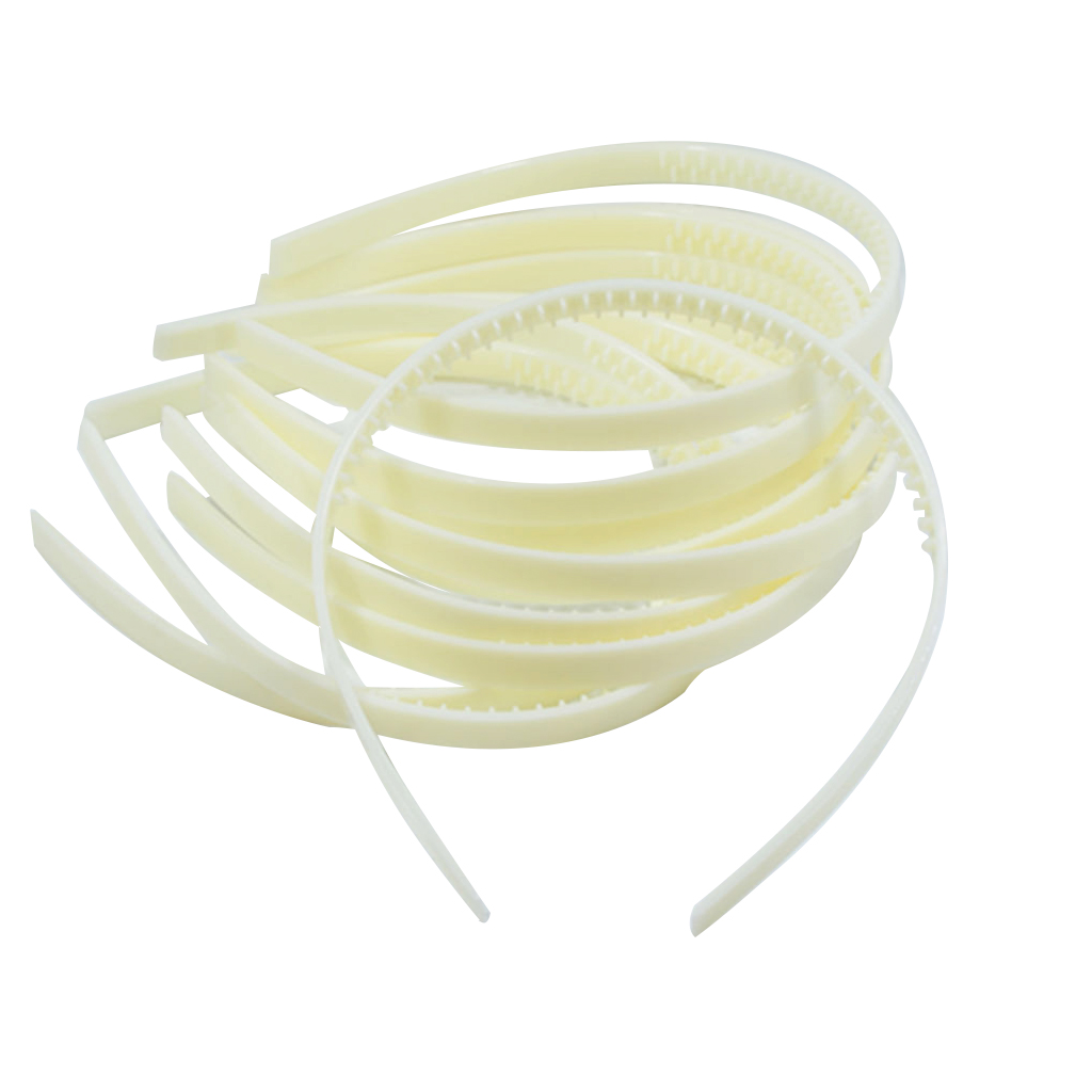 10x Solid Headband Womens Flexible Hair Band DIY Headwear Craft 10mm Black White