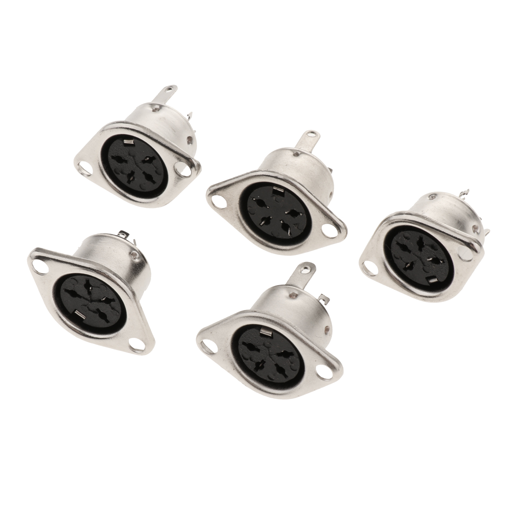 5x DIY PC Keyboard Mouse DIN   Mini Pin Female Plug Audio   Connectors