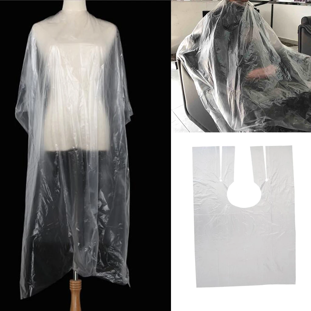 30x Clear Disposable Hairdressing Capes Barber Shop Gown Hair Coloring Cloth