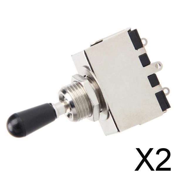 2x3 Way Pickup Selector Toggle Switch Sealed for  Electric Guitar Black Knob