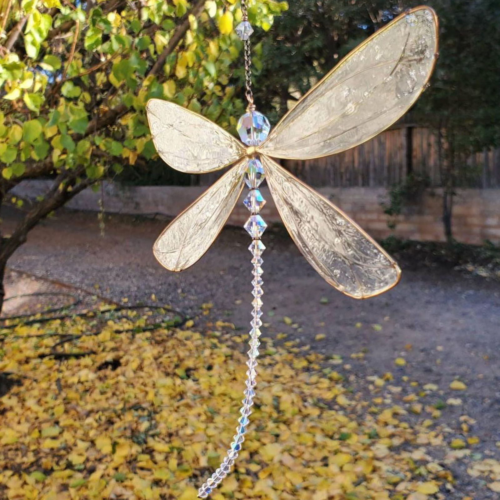 Dragonfly Crystal , Dragonfly Window Hanging Decor, Crystal  Dragonfly Pendant Ornament for Patio Garden Lawn