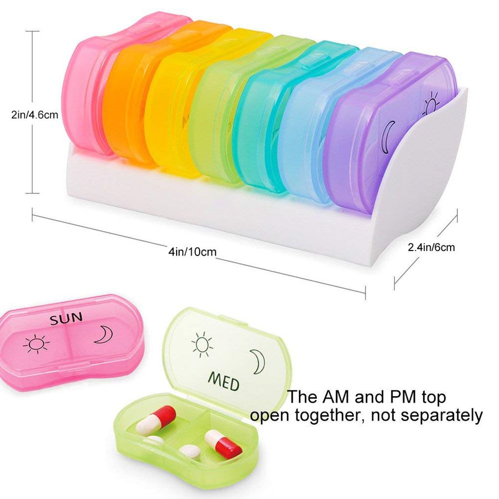 Best of 7 Day Weekly Style Morning Night Pill Holder Storage Organizer Plastic Container Case Portable Travel Pill Box Reviews & Tips - Image 6