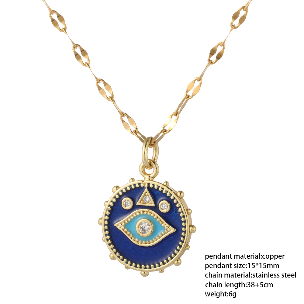 Boho Evil Bllue Eye Necklace for Women Men Snake All-seeing Eye Collar Necklace Gold Pendant Long Chains Couple Necklace Punk