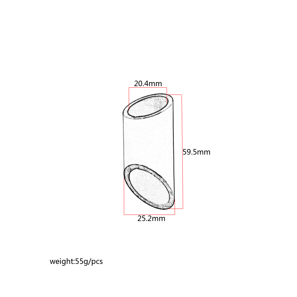 Stainless Steel Guitar Slides - Medium Bevel 60x25mm - 