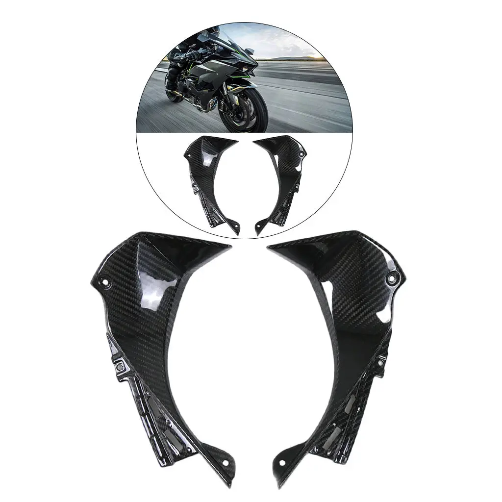 2Pcs Motorcycle Front Fairing Carbon Fiber Protectors Winglet Fit for Kawasaki ZX6R 2019-2020 Parts Modification Accessories