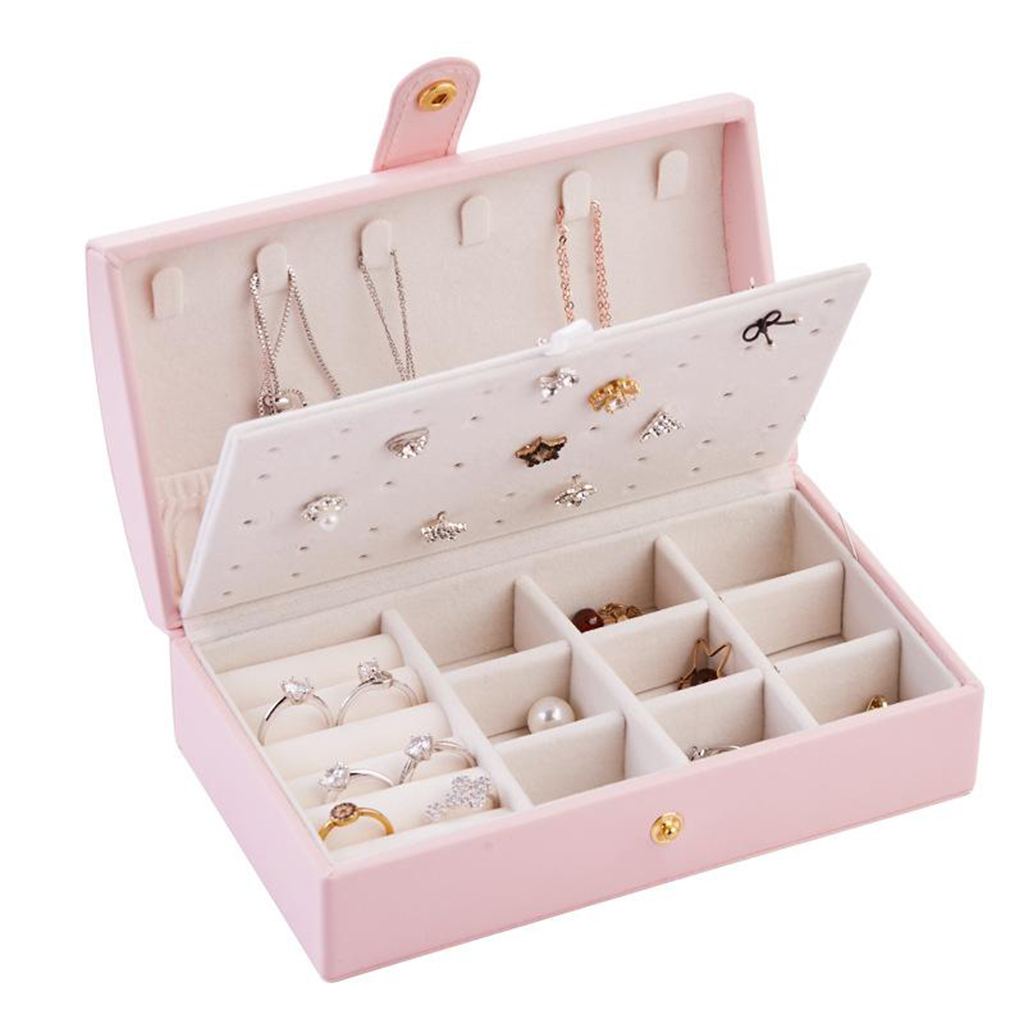 Ladies Jewelry Box Imitation Leather Jewelry Box with 2 Levels