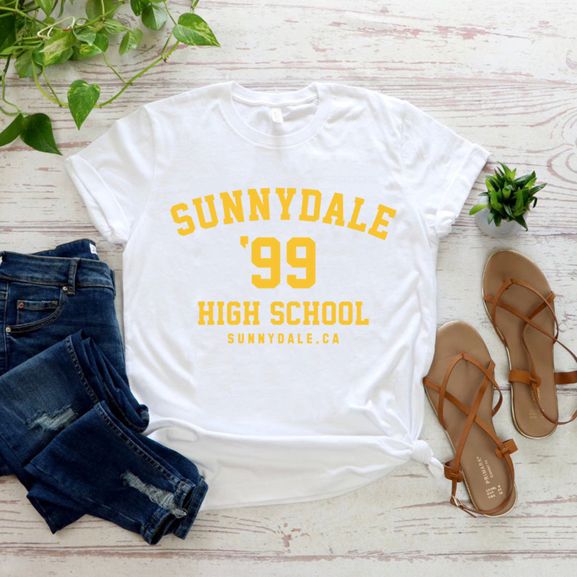 Sunnydale 99 High School Student Unisex T-shirts Sunnydale Summer Fashion Graphic Tee Women Casual Harajuku Shirt Casual Tops - view