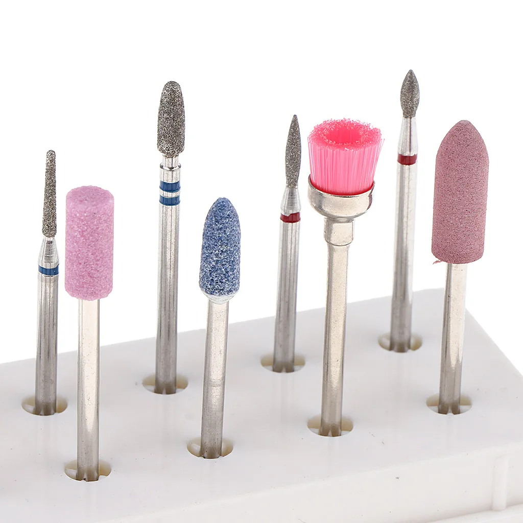 10pcs/set Cuticle Clean Nail Drill Bit File Polishing Electric Drill Bits