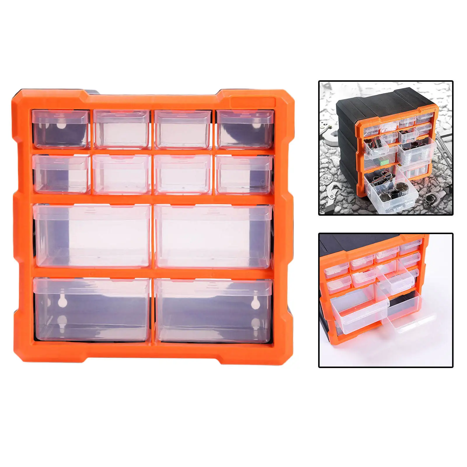 Small Tool Box with Compartments Organizer Hardware Box for Nails Bolts
