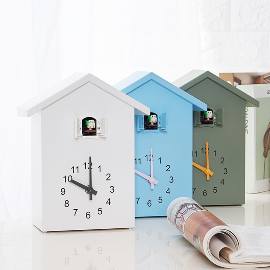 Mute Sweeping Wall Clock Cuckoo Tell Time Battery Powered Kids Gifts Table