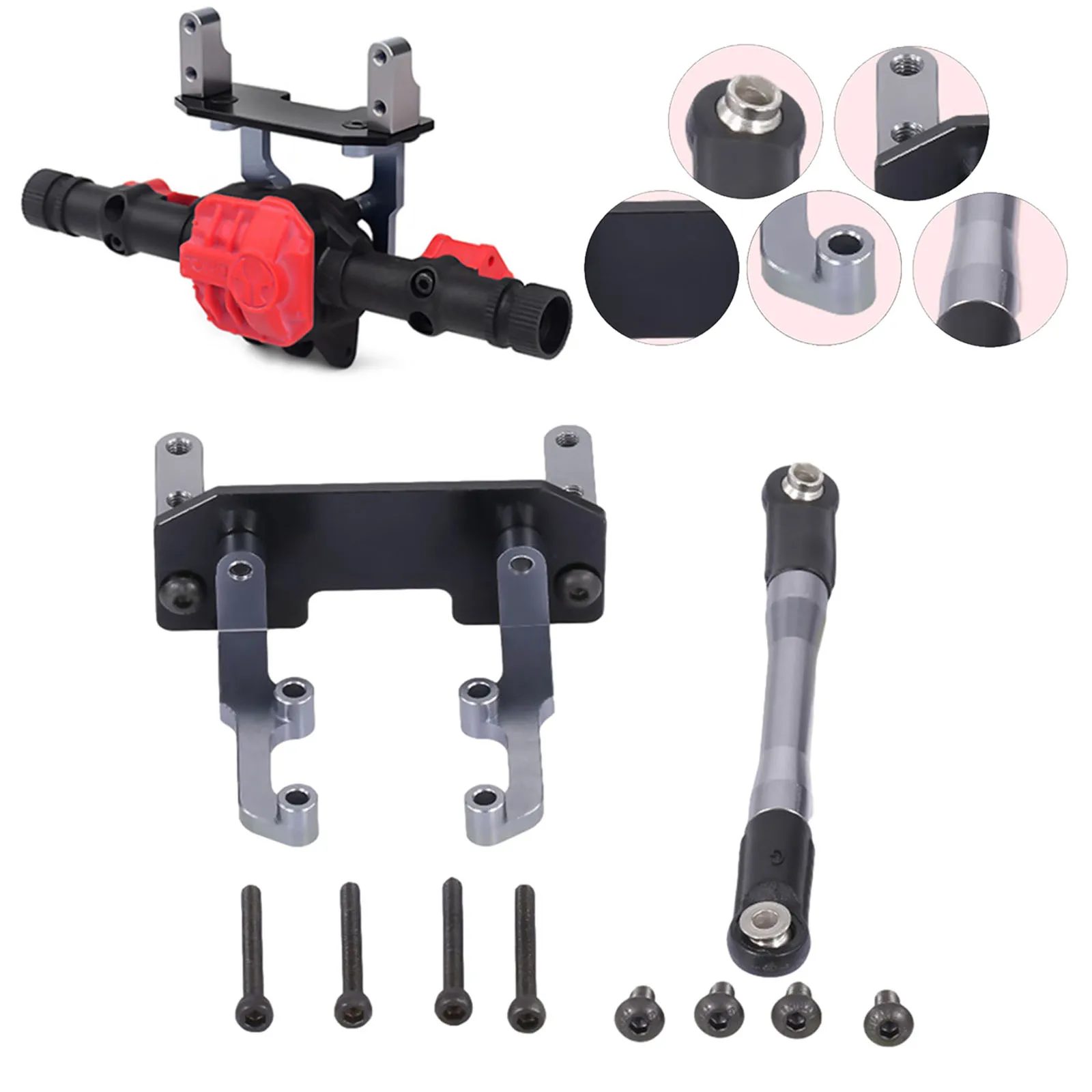 Servo Base Stand, with Steering Link Rod, for Axial SCX10 II 90046 Ar44 Axle 1/10 RC Crawler
