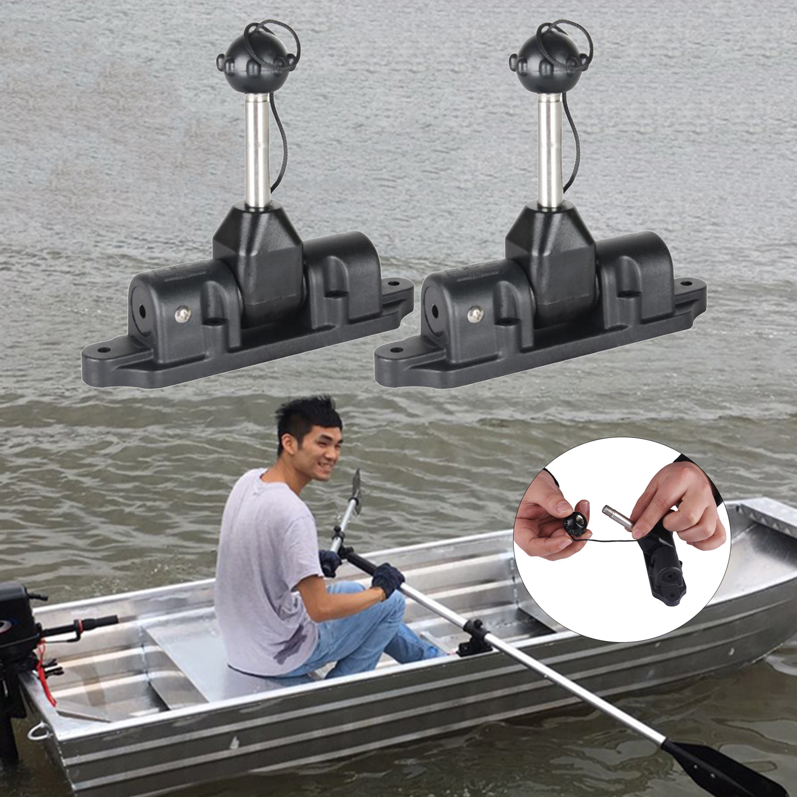 2pcs Universal Oar Holder Paddle Lock Support Inflatable Boat Dinghy Kayak