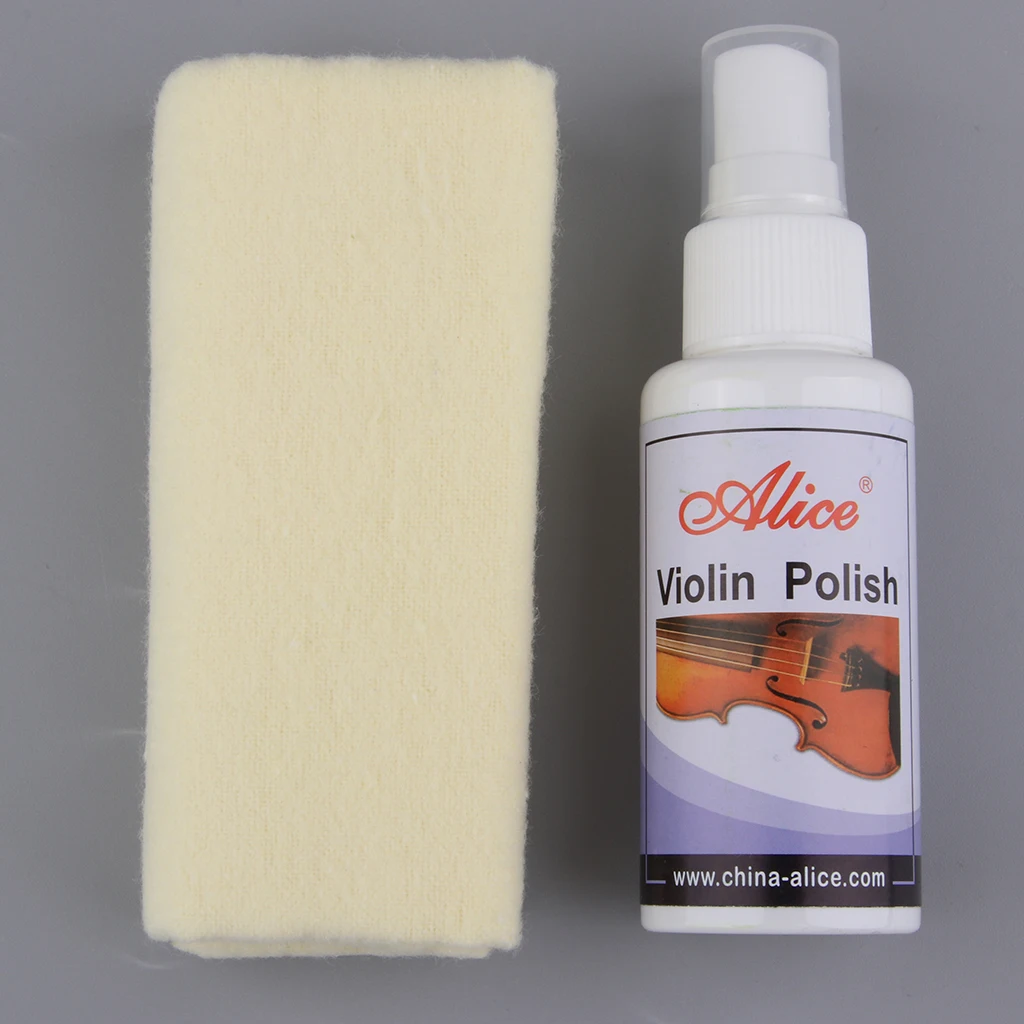 Violin Polishing Oil with Cleaning Cloth Cleaner Kit for Violin Viola Cello String Instrument