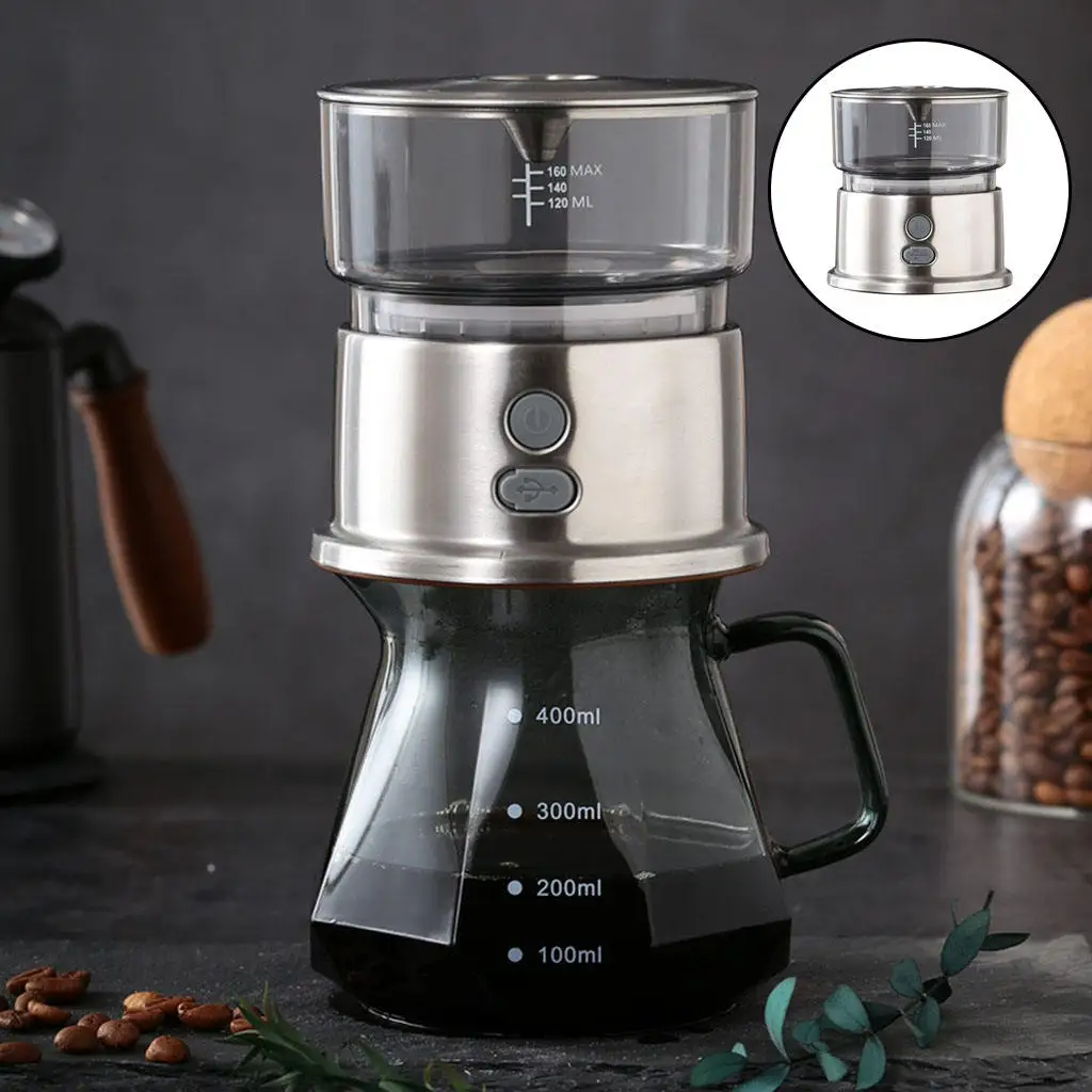 Pour Over Coffee Maker Filter Drip 160ml with Button Portable Machine Funnel Cold Brew Coffeemaker for Household Kitchen Cafe