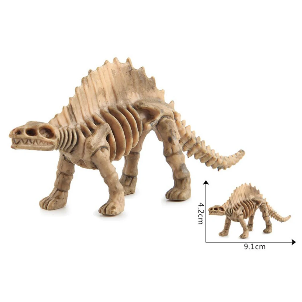 Made of Plastic, 4-Pack of 12 US Toy Assorted Dinosaur Skeleton Toy Figures 