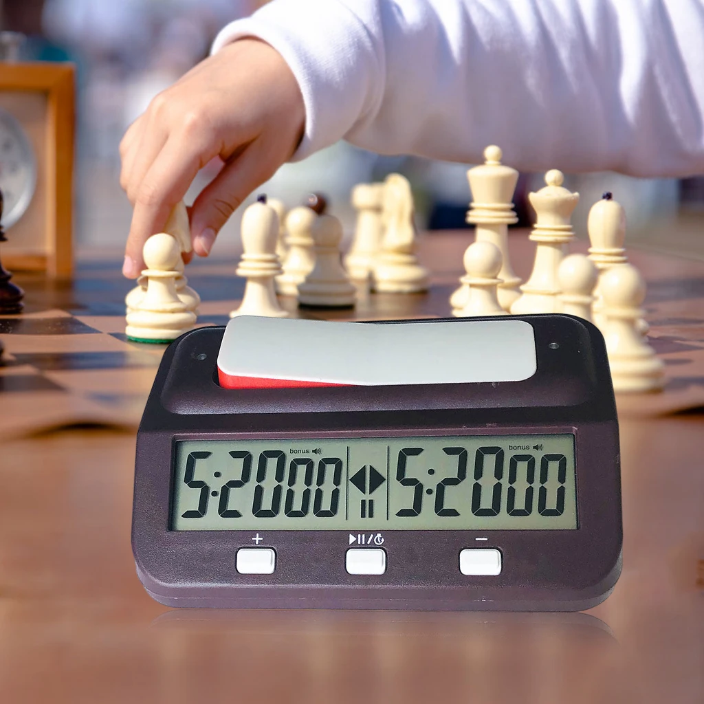 Horloge d'échecs Count Up Down Timer pour accessoires de jeu d'échecs 