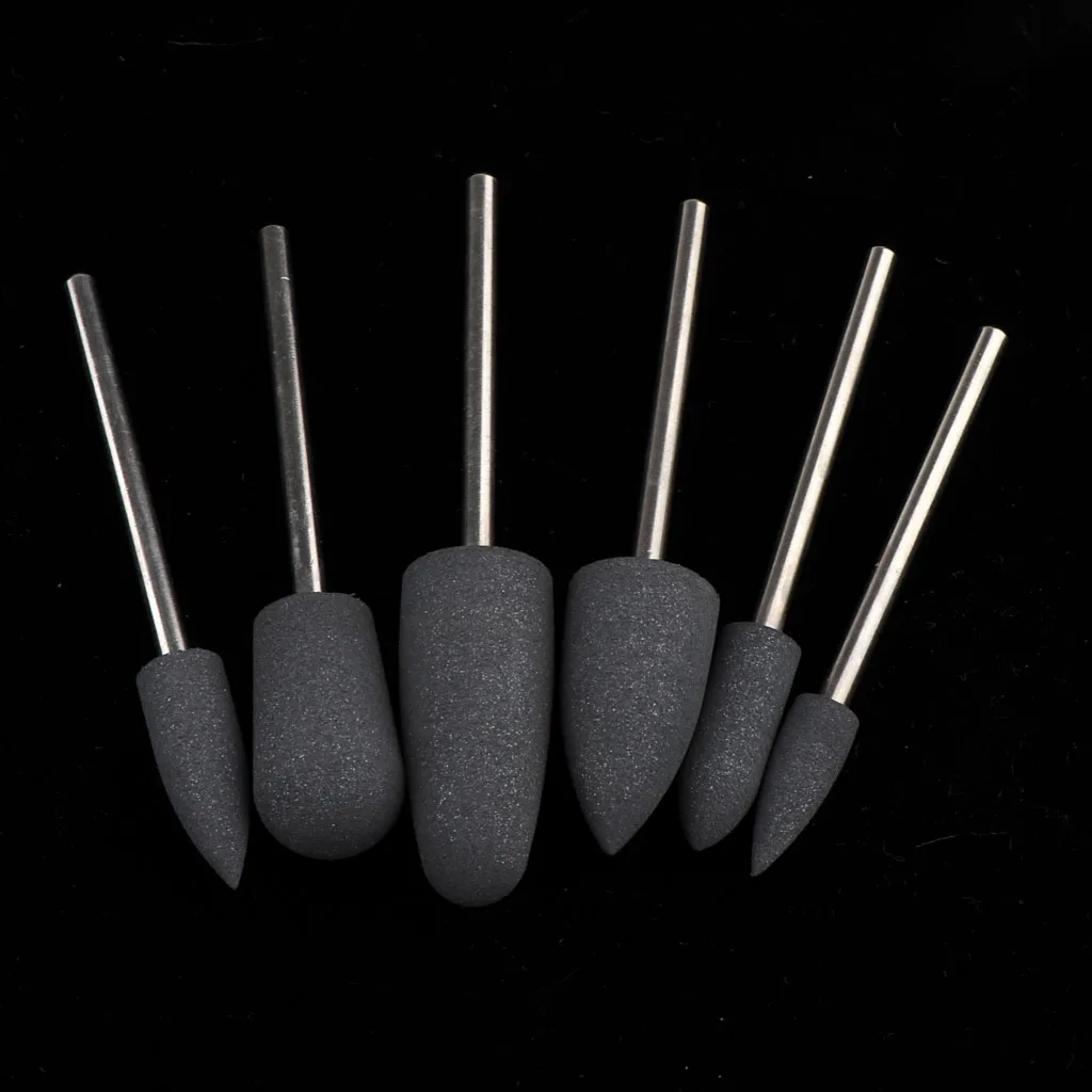 6 Pcs 3/32inch Nail Drill Bits Colored for Electric Manicure Pedicure Machine Nail Art Accessories