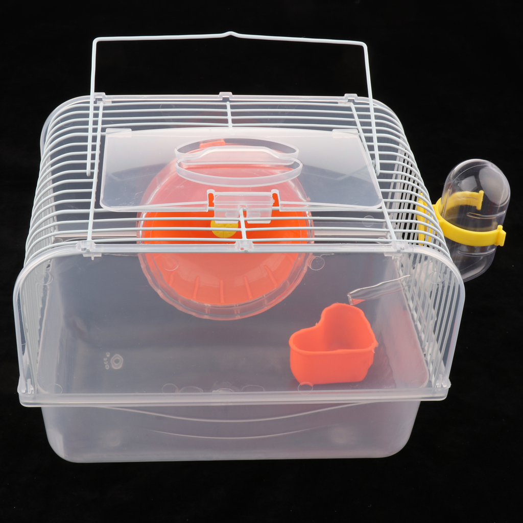 Small Hamster House Cage with Accessories, Water Bottle Feeding Bowl With Heel, Plastic
