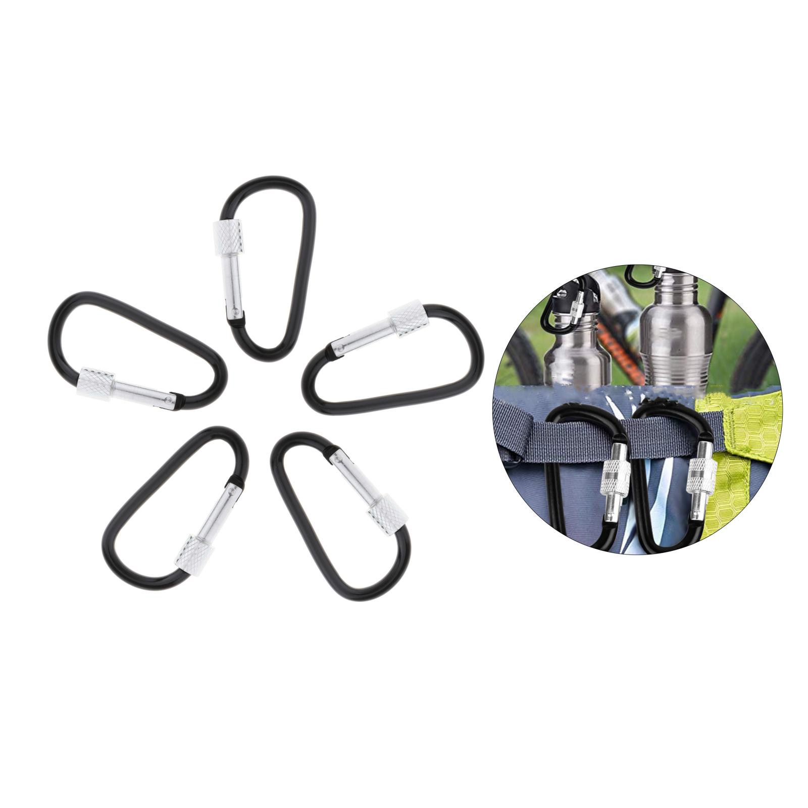 5x Carabiner Clips Hiking Keychain Dog Leash D-Ring Buckle Backpack Accessories