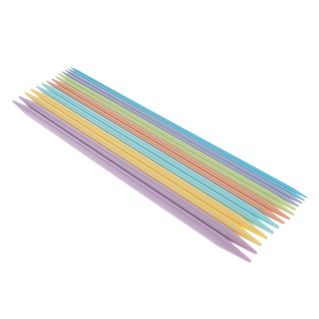 7 Pairs Double Pointed Plastic Knitting Needles Set, 35 cm Long for Sweater