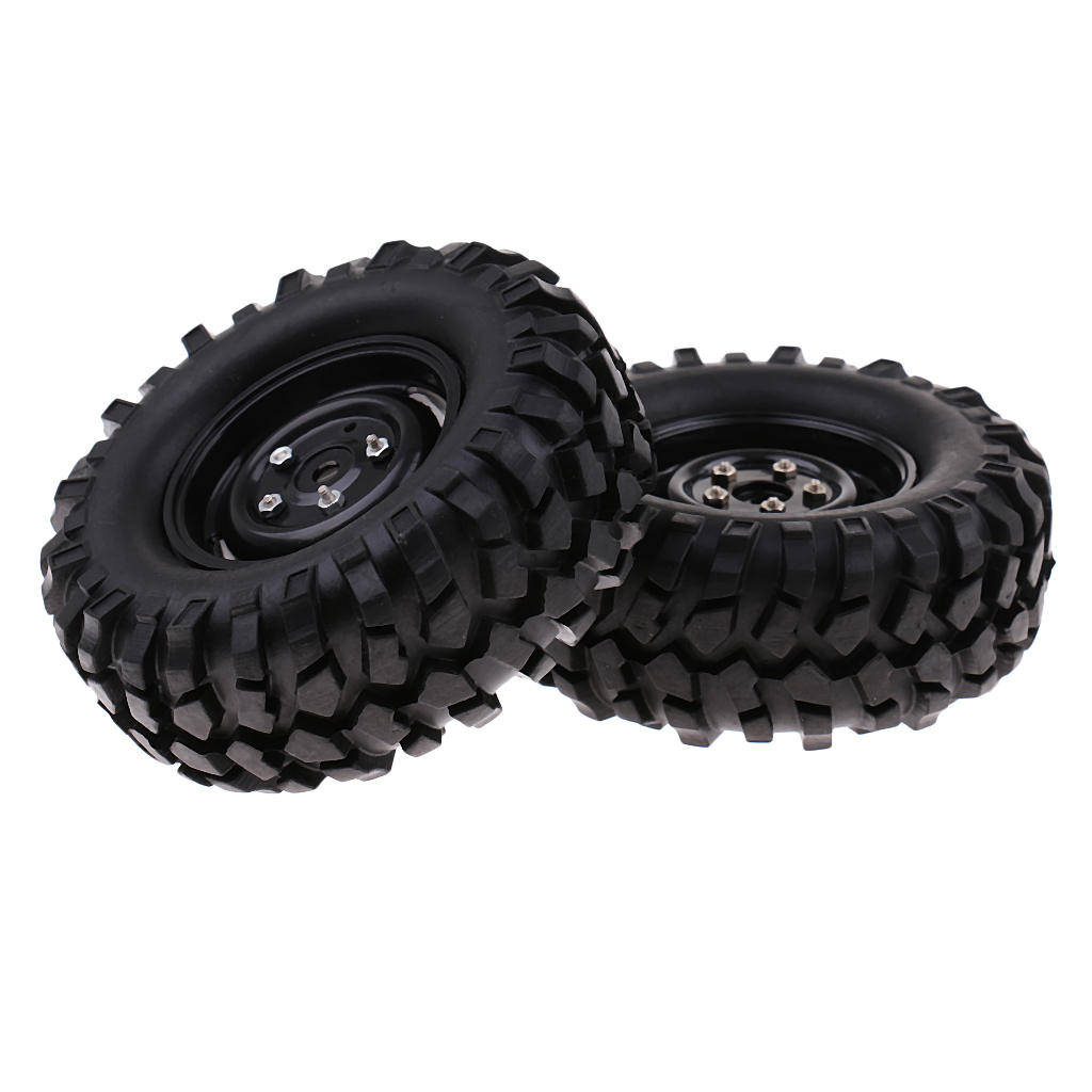 Set/2pcs Wheels Tire for 1:10 RC Rock Crawler Cars Truck  SCX10 96mm