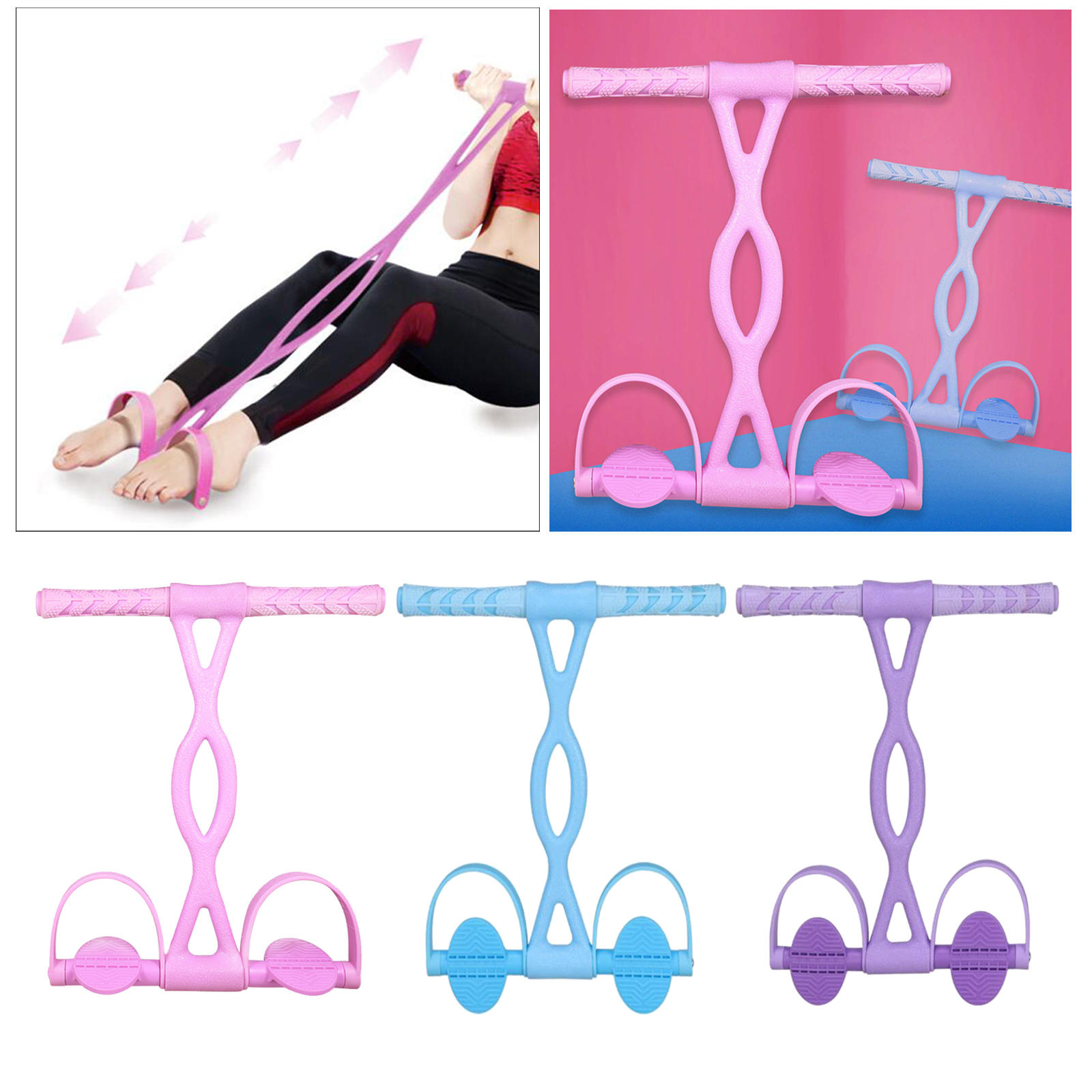 Elastic Pedal Resistance Band Pull Ropes Exerciser Home Gym Yoga Training Elastic Bands For Fitness Ab Waist Arm Leg Training
