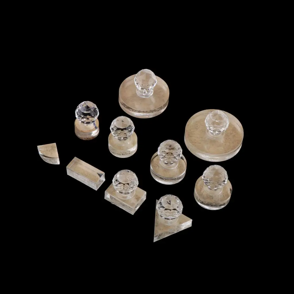 Glass Powder Press Stamp Tool Powder Press Mold Wax Seals Stamp Eyeshadow Foundation Blush Highlighter Palette Repairing Tool