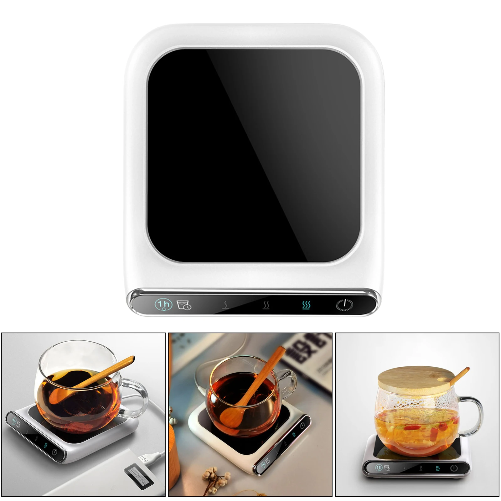 USB Coffee Cup Warmer Ceramic Glass Milk Tea Beverage Mug Warmer 55 Celsius Heating Thermostat Pad
