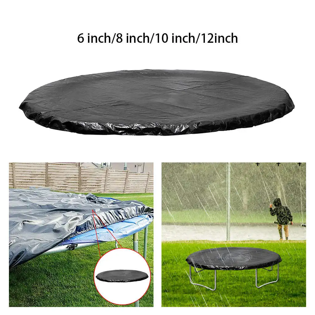 Round Trampoline Cover Waterproof UV Resistant Protective Covers Trampoline Weather Cover Waterproof Mat for Garden Outdoor