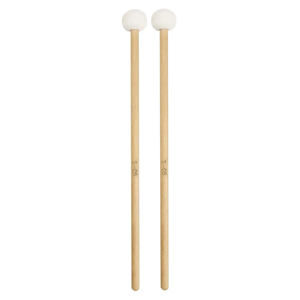 2 Pack Timpani Mallets Sticks Felt Head Drum Sticks Mallets With Wood Handle