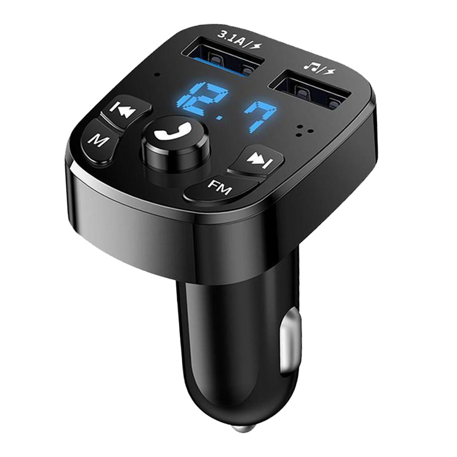 Universal Radio Receiver Handsfree Call Car Charger Bluetooth FM Transmitter 2 inch LED Screen 12V/3.1A for All Smartphones