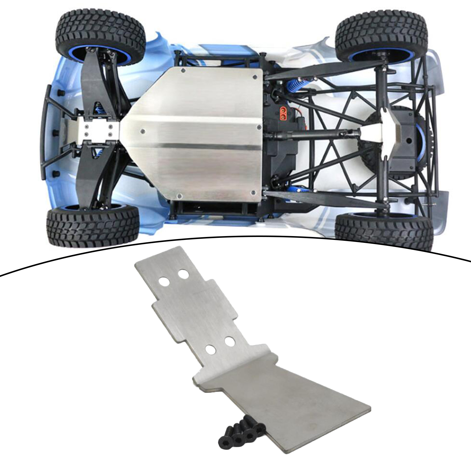 RC Stainless Steel Front Guard Plate for LOSI 1/10 BAJA REY V2 Car Model Buggy DIY Accessory