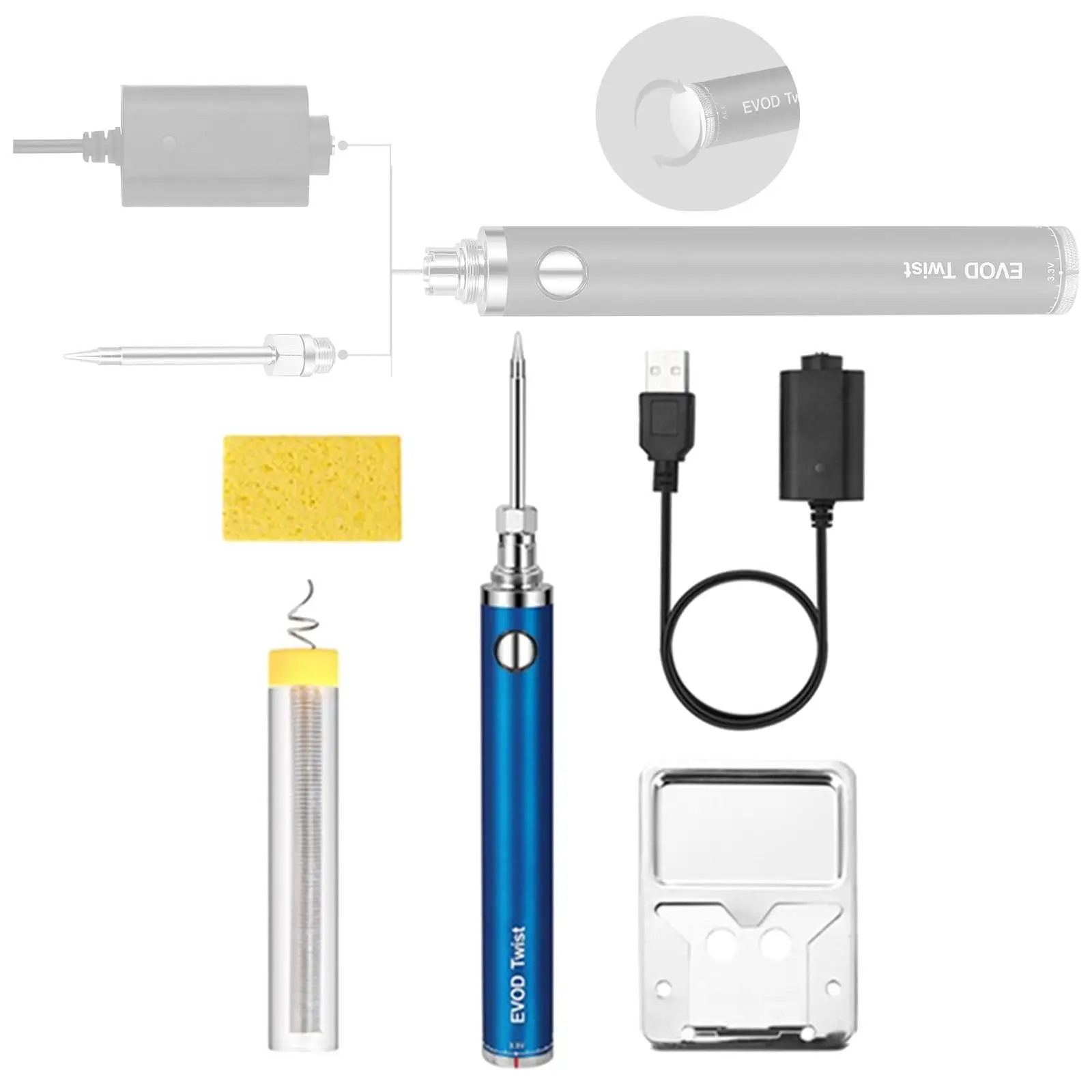 Electric Soldering Iron Kit 5V 8W Adjustable Temperature Fast Heating Tool Welding Set Repair Equipment for Projects SMD Work