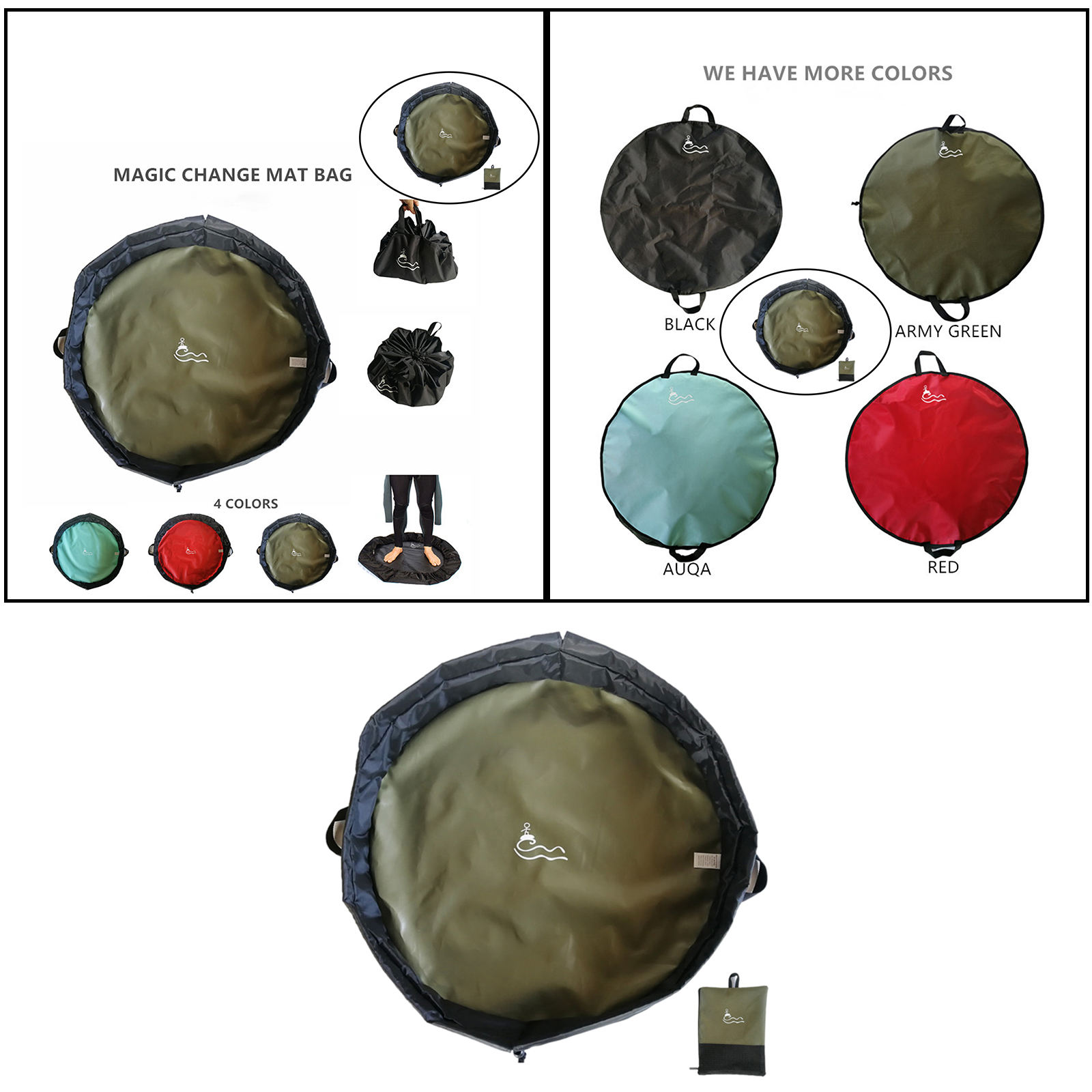 Beach Storage Bag Waterproof Boaters Wetsuit Changing Mat for Adults Children Men Women