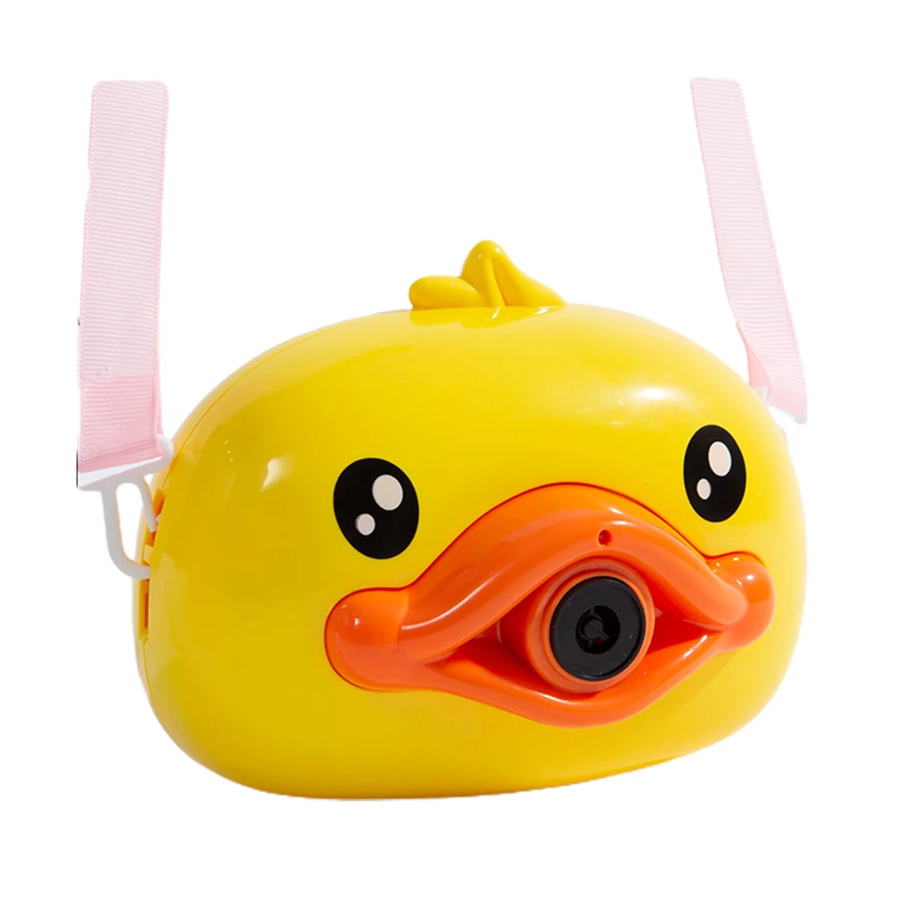 Yellow Duck Shape Bubble Camera Kids Child Toy Playset Automatic Bubbling