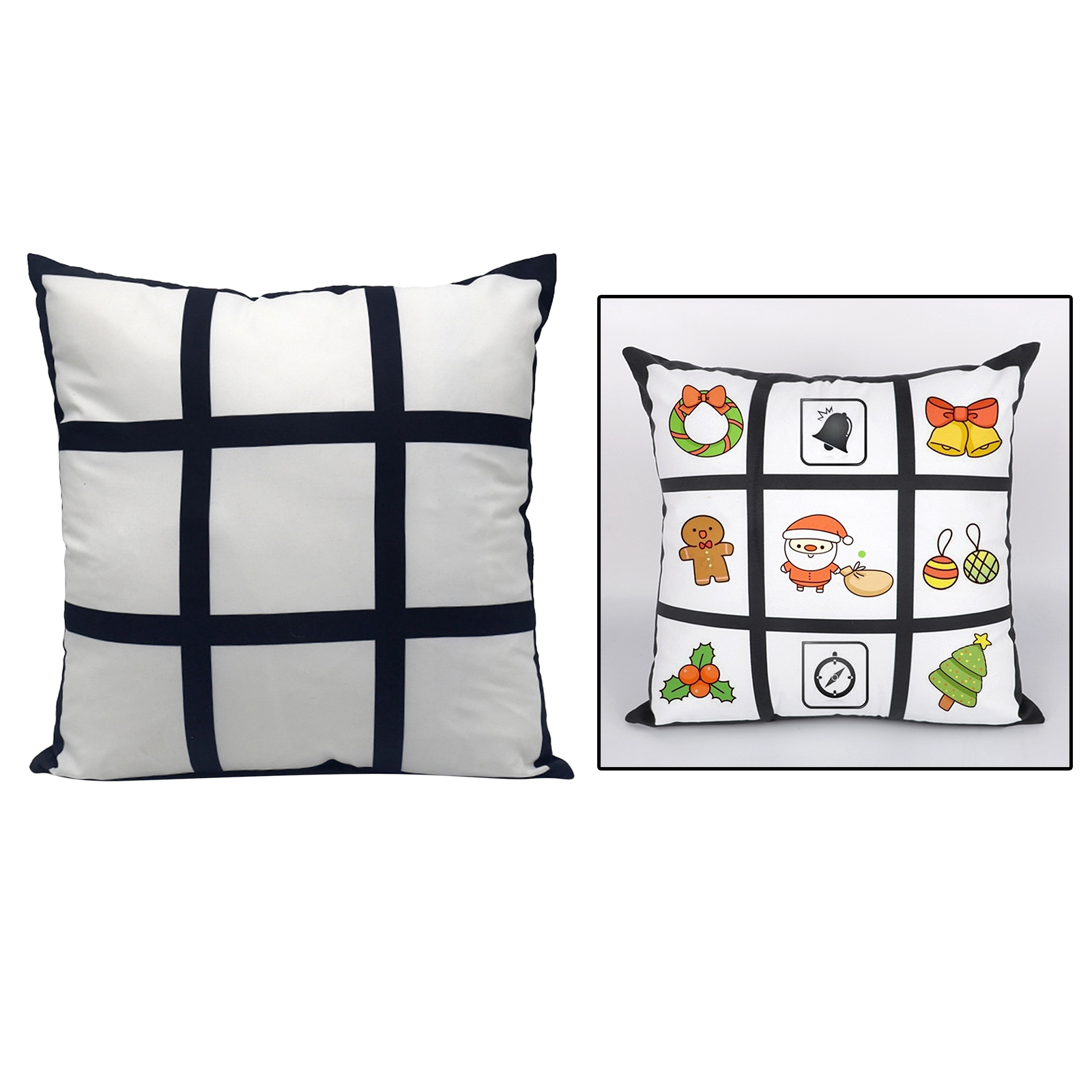 Sublimation Blanks Polyester Panel Pillow Case Sofa Chair Cushion Cover Home Decor 40x40cm