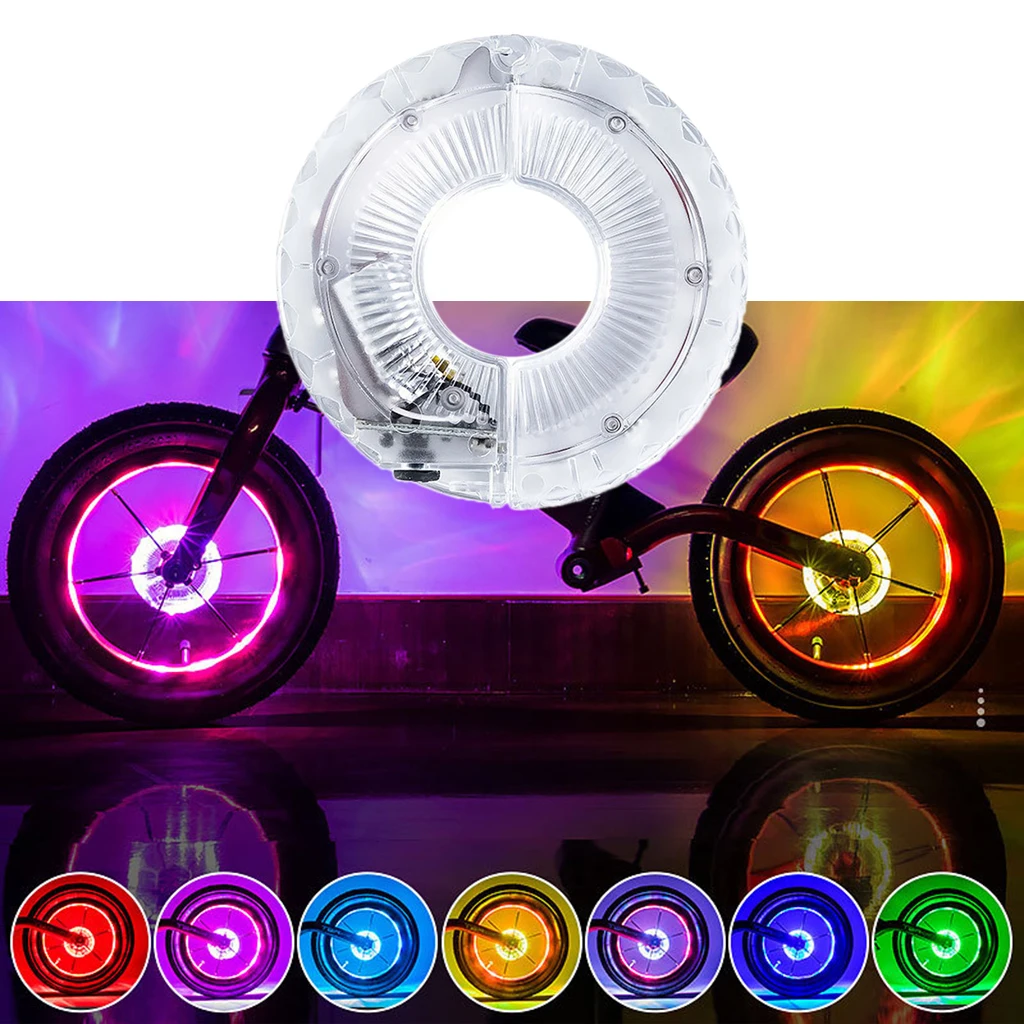 Bike Wheel Hub Lights LED Cycling Colorful Bicycle Spoke Bike Wheel Hub Lights Waterproof Cycle Lamp