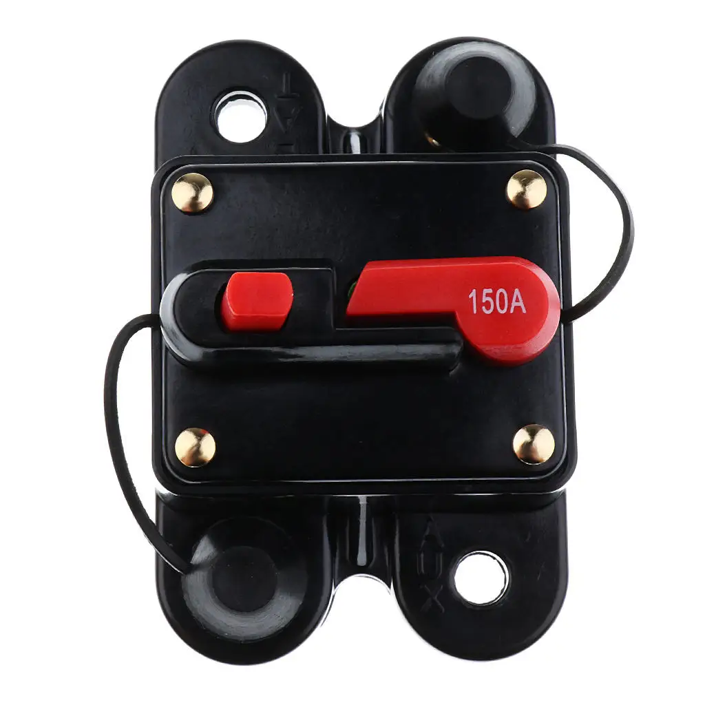 dolity 50A/150A/200A/250A Car Inline Manual Reset Circuit Breaker Fuse Power Protection DC12V-24V