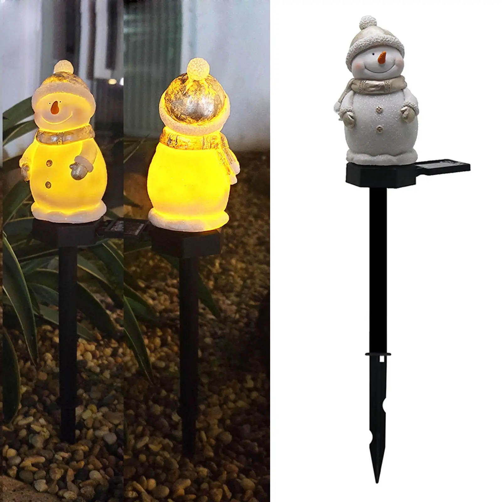 Solar Christmas Outdoor Lights Snowman Path Lights Landscape Lights Christmas Light for Lawn Yard Garden Christmas Decoration