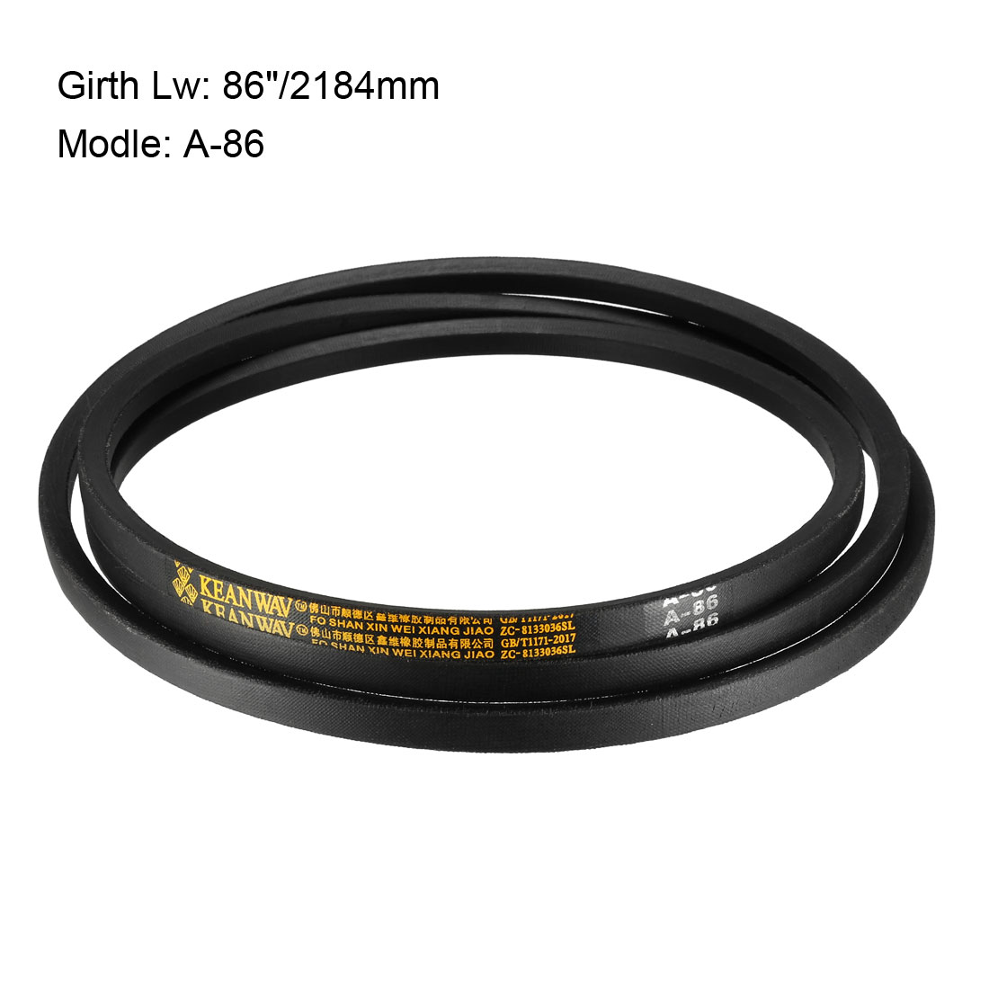 Uxcell A86-A100 Drive V-Belt Girth 86 Inch-100 Inch Industrial Power Rubber Transmission Belt