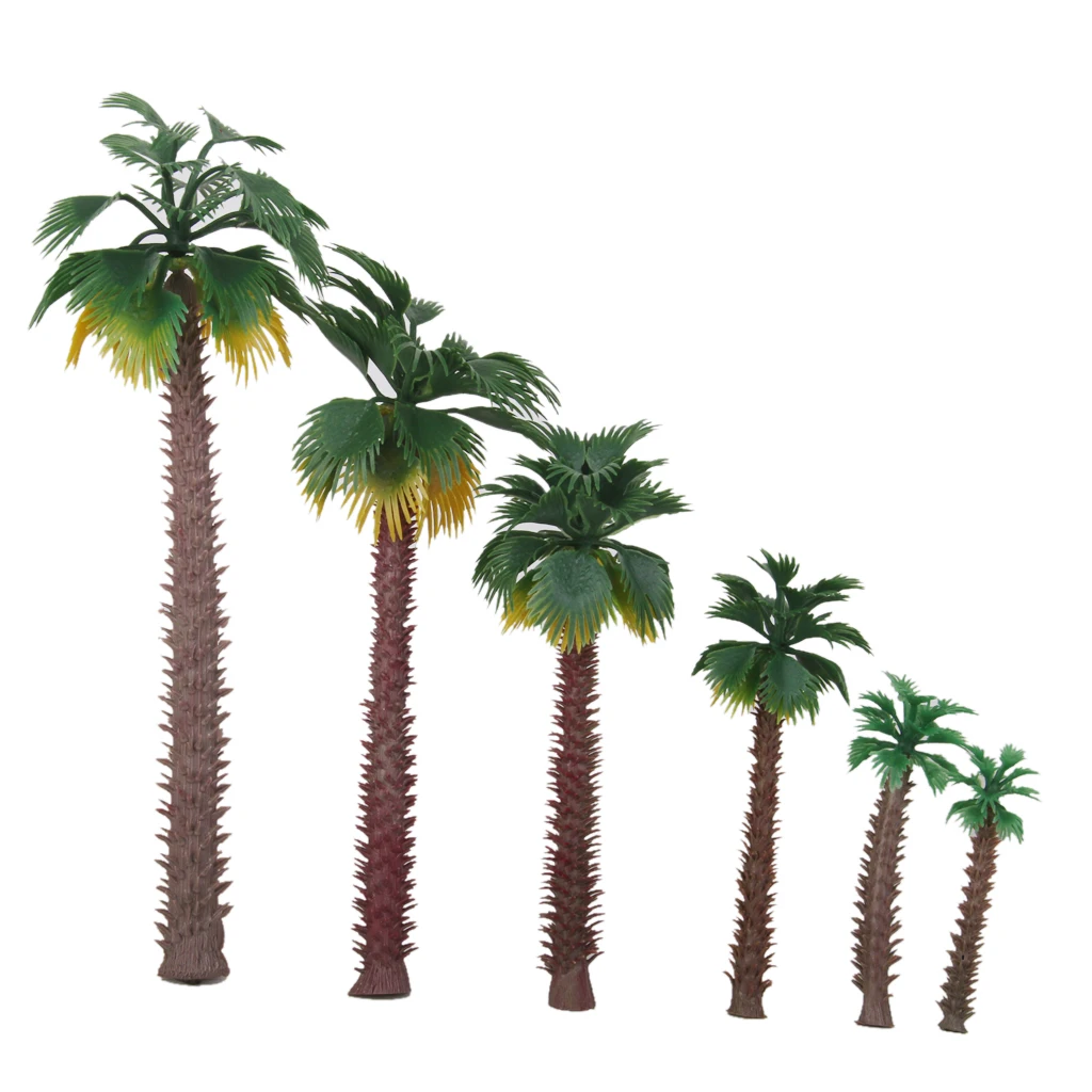 12/set Plastic Scenery Palm Trees Park Landscape Layout DIORAMAS Decor
