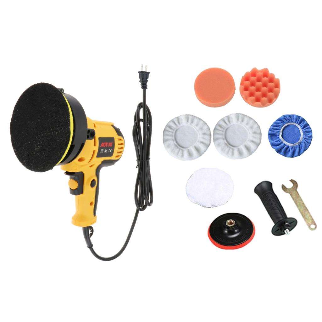 5' 550W Car Polisher Buffer Polishing Machine Kit Waxing Tool Buffing Pad Bonnet