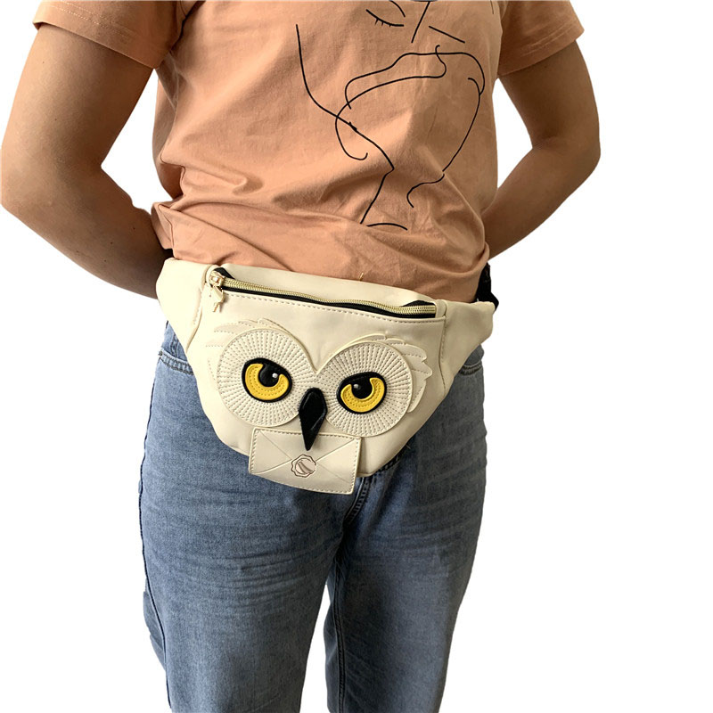 Coruja bonito pacote de cintura bolsa bege