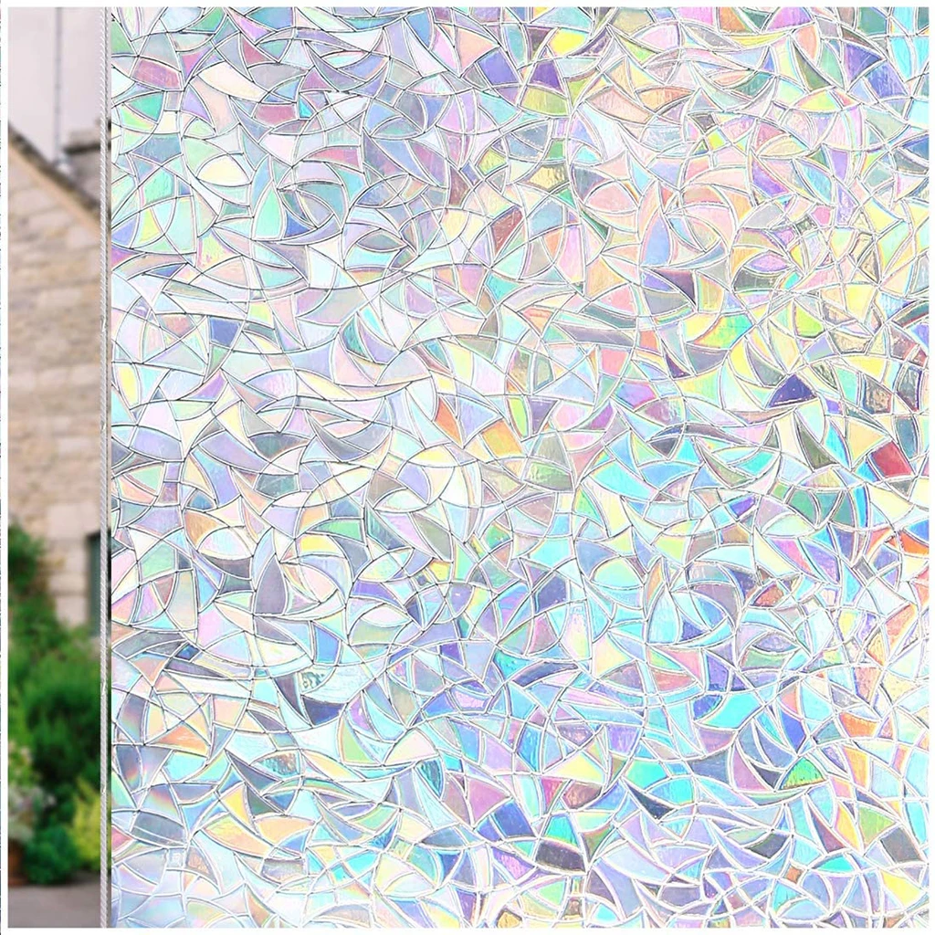 18x39inch Rainbow Window Privacy Film Glass Static Cling Sticker Home Office