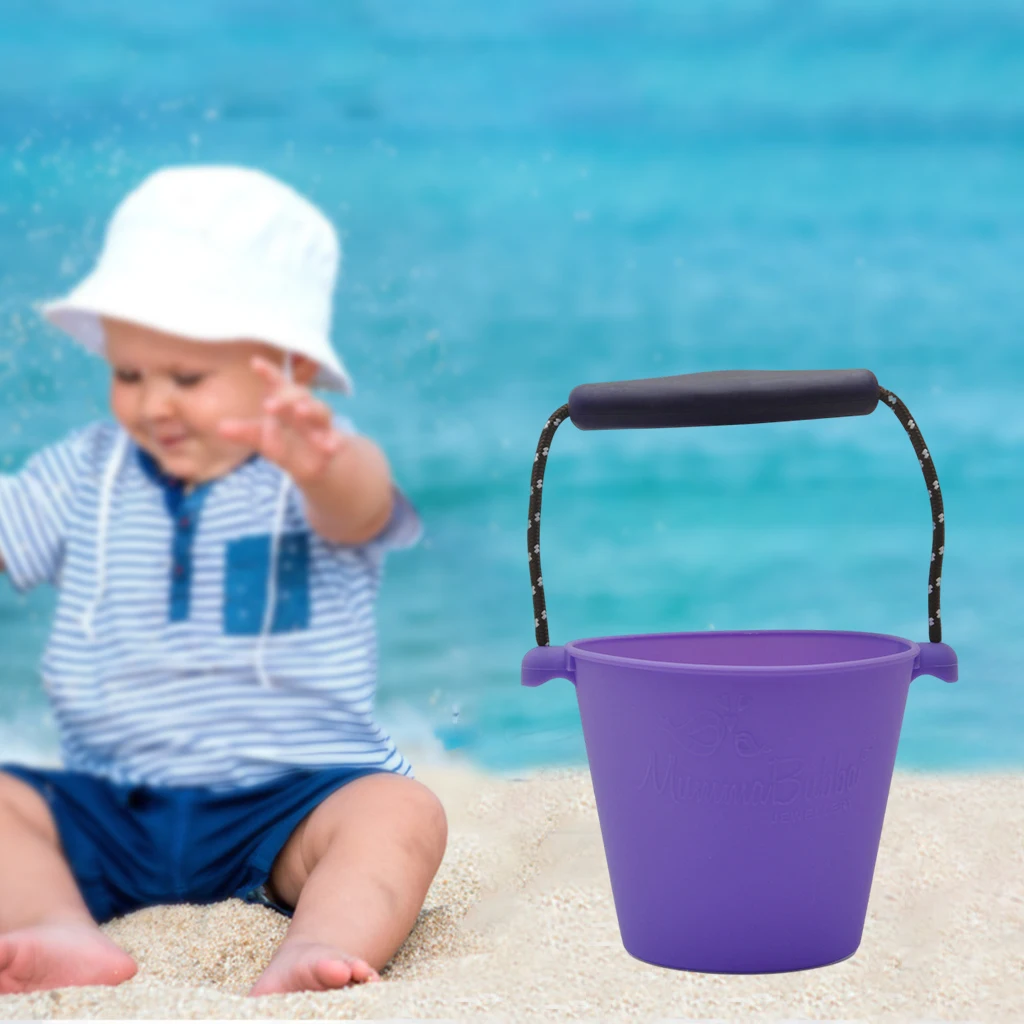 Kids Silicone Folding Beach Bucket for Summer Outdoor Camping Fishing Toy