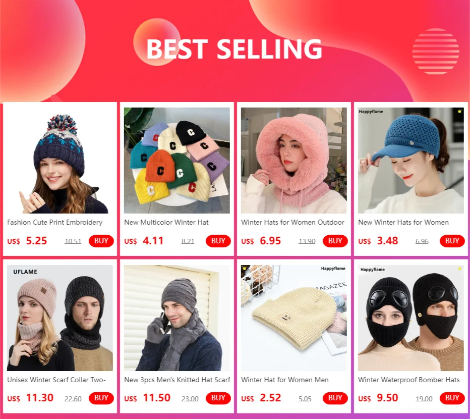 Korean Women's Knitted Hat Colorful Fur Pompom Woollen Cap Winter Plus Velvet Thick Warm Skullies Beanies Wool Ball Knitted Hat