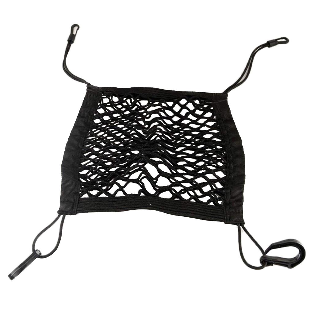 Car Seat Storage Mesh Organizer 3 Lays Front Seat Elastic Cargo String Net Pouch Holder for Drink Cup, Magazine, Umbrella