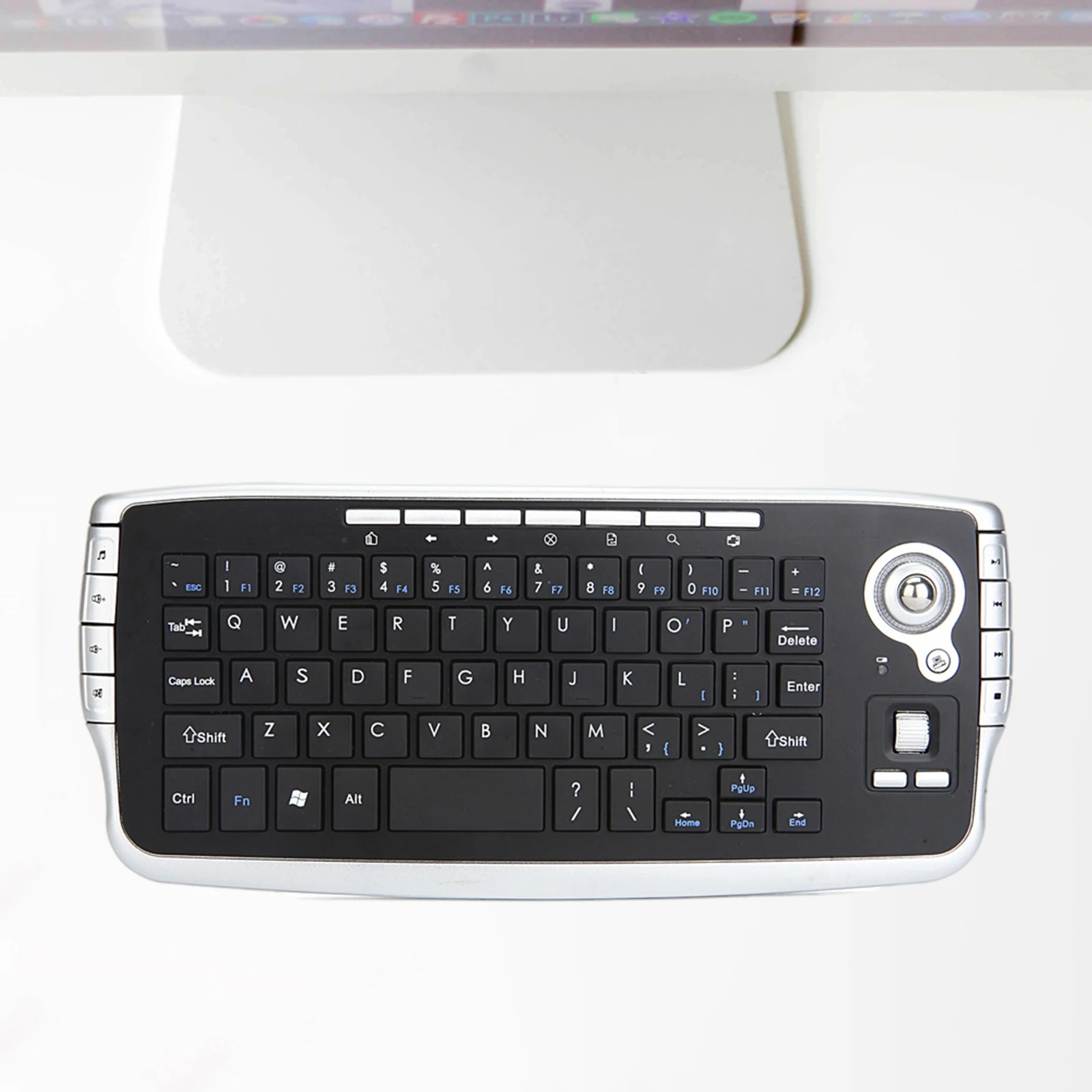 2.4G Wilreless Keyboard Trackball Multi Media Keys Backlit Mini Portable 78Keys for PC Tablet Notebook Computer Laptop